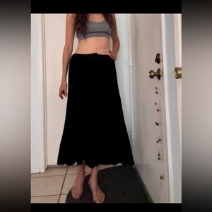 🖤 J.Jill Black midi A-line elegant skirt- petite or small - drawstring waist